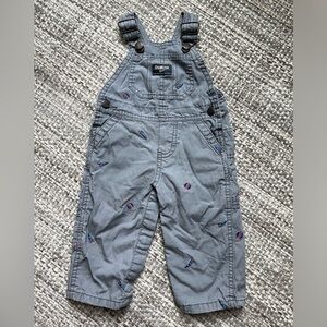 Osh Kosh Bgosh baby gray‎ bib overalls gray rockets 9 months adjustable toddler